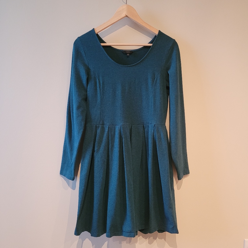 Teal Long Sleeved Skater Dress